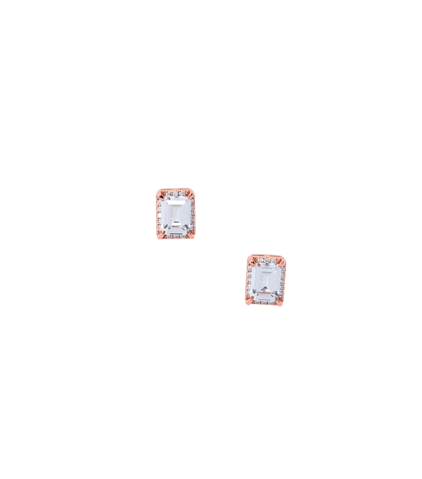 Cubic Zerconia Stone Emerald Cut Stud