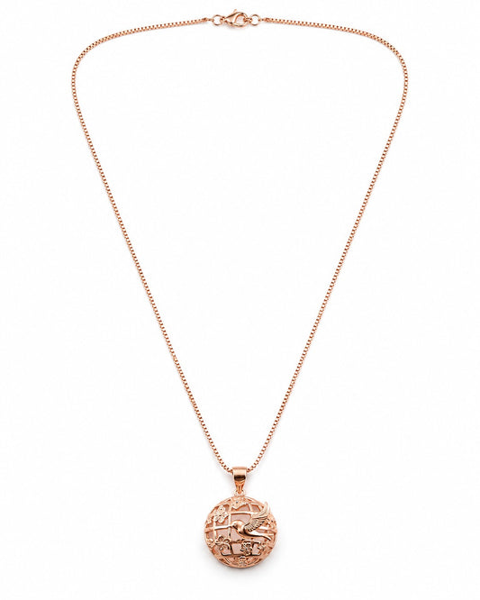Rose Gold Bird Motif Pendant Necklace