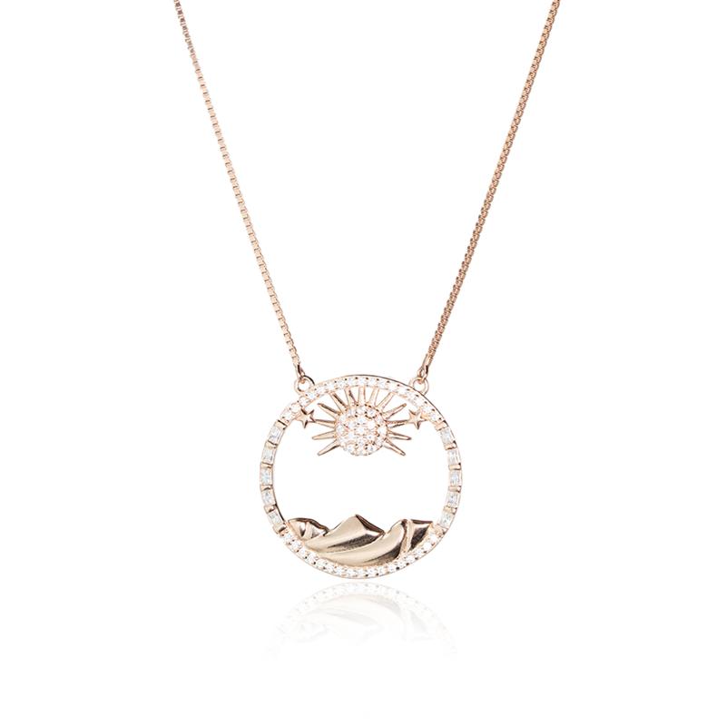 Sunrise Horizon Rose Gold Necklace