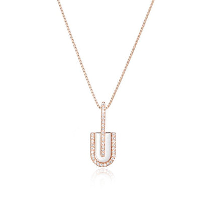 Crescent Moonlight rose gold Necklace