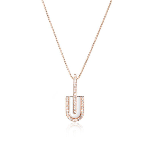 Crescent Moonlight rose gold Necklace