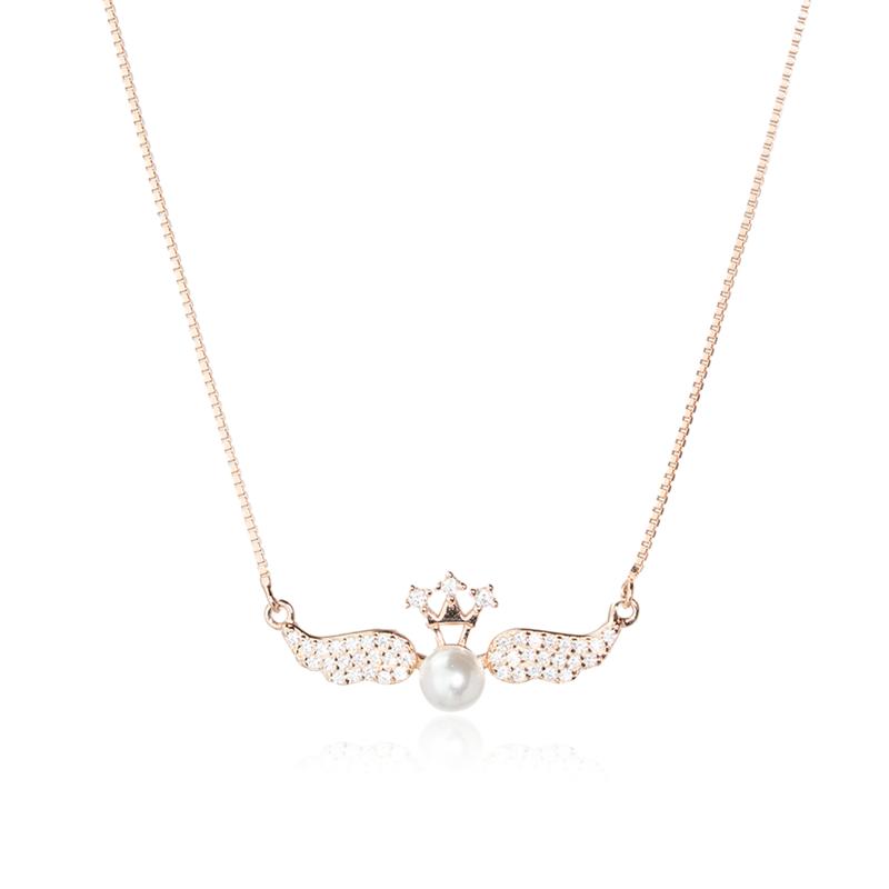 Celestial Wing Pearl Necklace