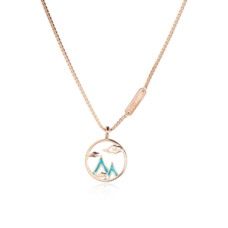 Mountain Whisper Rose Gold Necklace