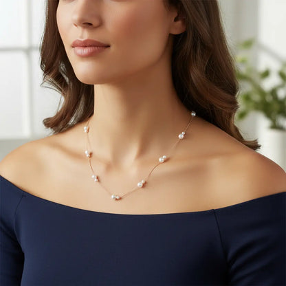 Pearl Whisper Necklace - 925 Silver