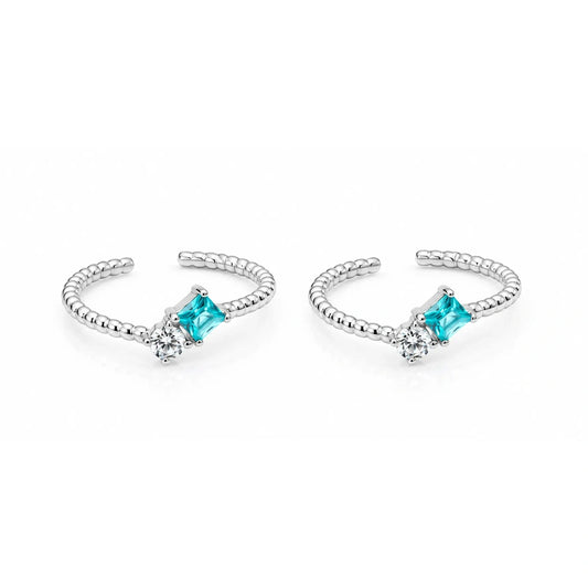 Aqua Glow Rose Gold 92.5 Toe Rings