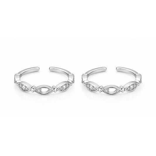 Luna Weave Silver 92.5 Toe Rings