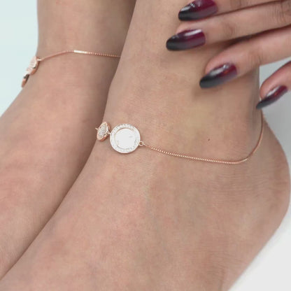 Rose Moon Elegance Anklet - 925 Silver