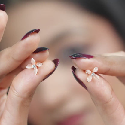 Petal Kiss Earrings - 925 Silver