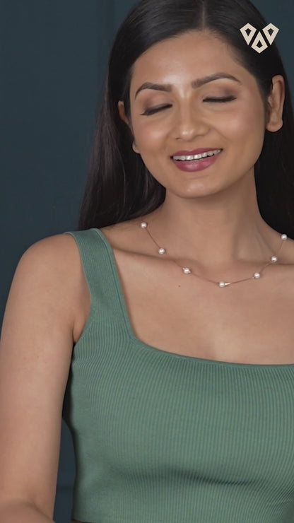 The Floating Pearls Necklace - 925 Silver