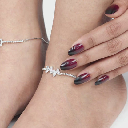 Starlight Symphony Silver Anklet - 925 Silver