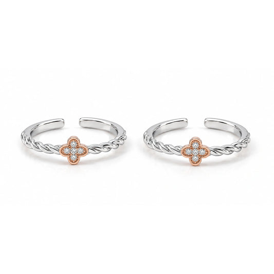 Roselle Twist Silver Toe Ring