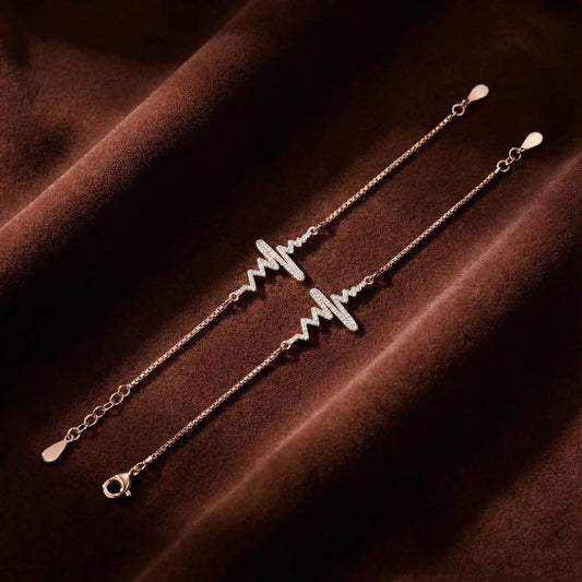 Rose Pulse Radiance Anklet - 925 Silver