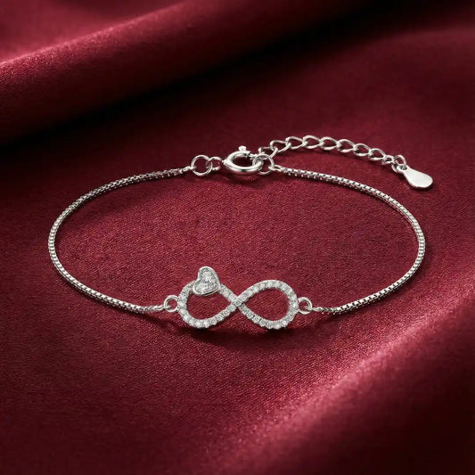 Eternal Heart Infinity Bracelet - 925 Silver