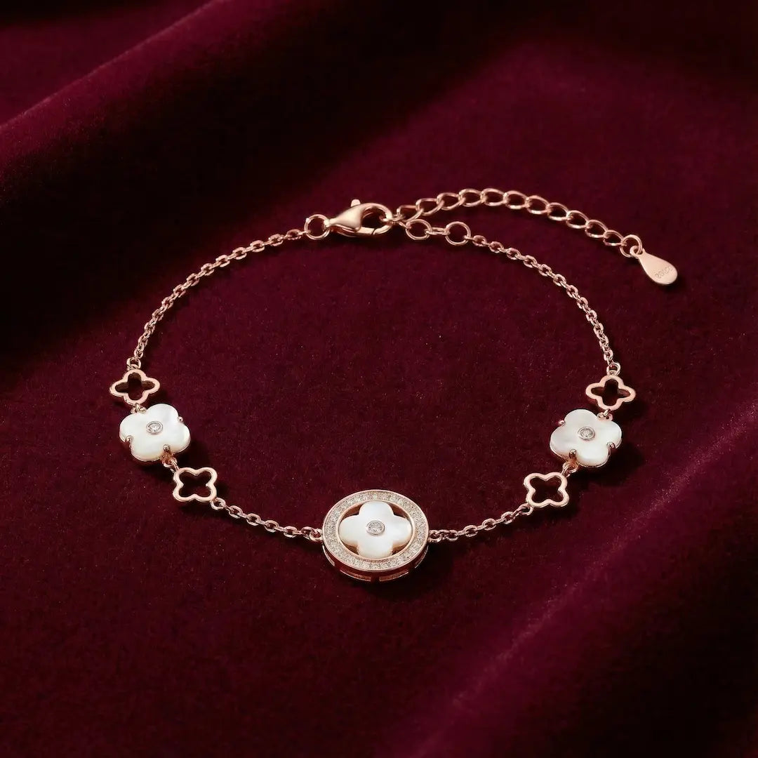 Floral Radiance Bracelet - 925 Silver