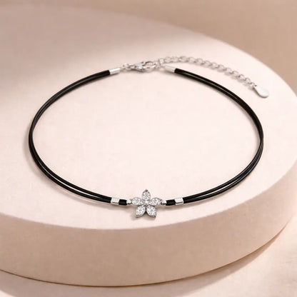 Sparkling 925 Silver Starlet Blossom Adjustable Bracelet