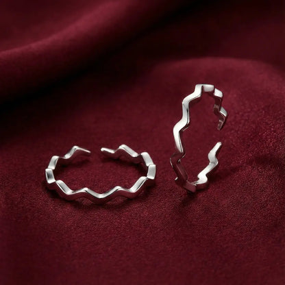 Wave Rhythm 925 Silver Adjustable Toe Ring