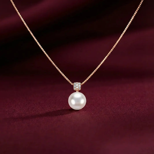 Luna Pearl Drop Necklace - 925 Silver