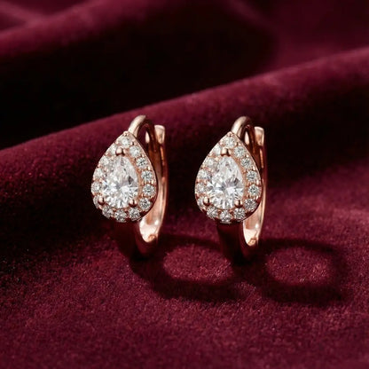 Celeste Droplet Hoops Earrings  - 925 Silver