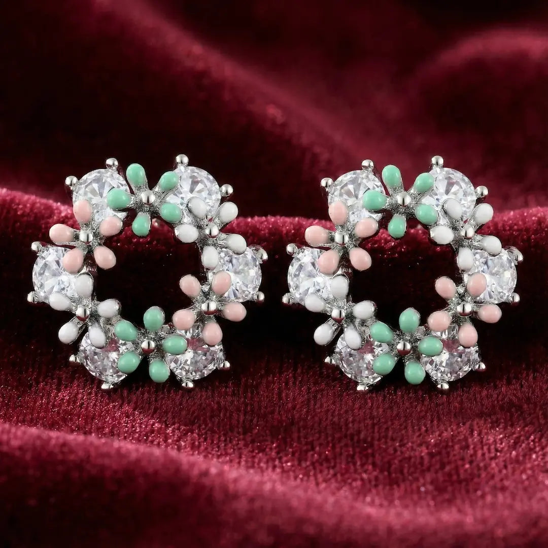 The Pastel Bloom Earrings - 925 Silver
