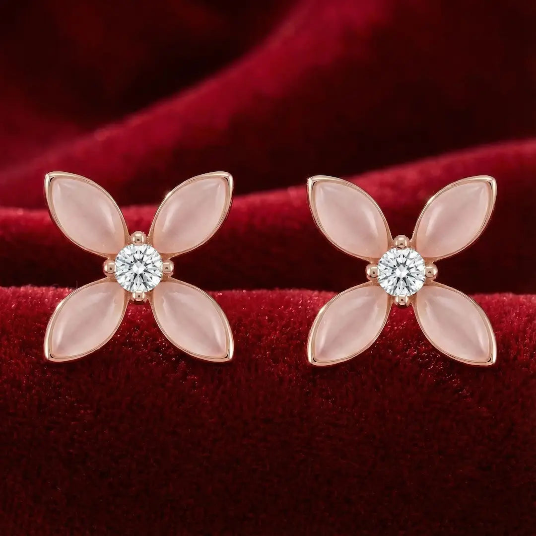 Petal Kiss Earrings - 925 Silver