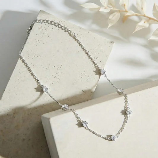 Sparkling Constellation 925 Silver Adjustable Station Bracelet