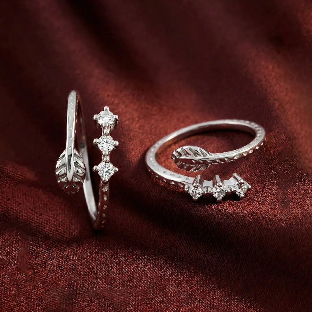 Leaf Whisper 925 Silver Adjustable Toe Ring