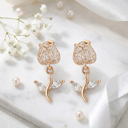 Botanical Breeze 925 Silver Multi-Tone Floral Art Earrings