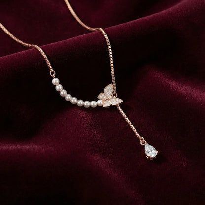 Butterfly Grace Necklace - 925 Silver