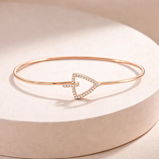 Sparkling Arrow 925 Silver Adjustable Rose Gold Kada
