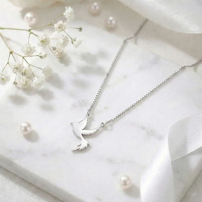 Graceful 925 Silver Soaring Swallow Adjustable Pendant Necklace
