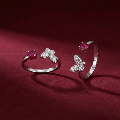 Ruby Flutter 925 Silver Adjustable Toe Ring