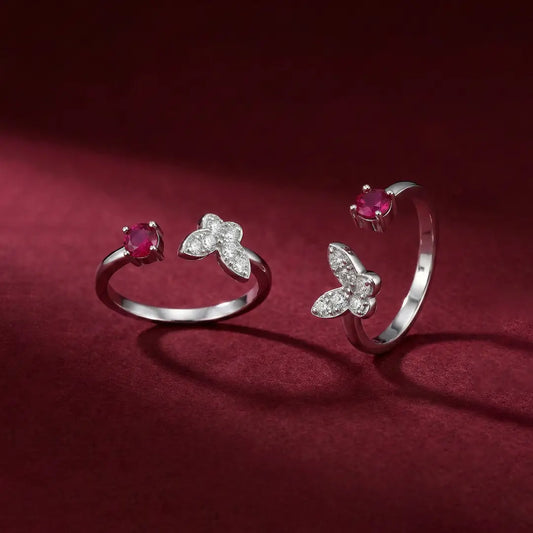 Ruby Flutter 925 Silver Adjustable Toe Ring