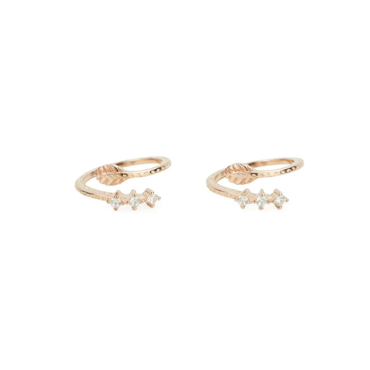 Leaf Charm Rose Gold Silver Adjustable Toe Rings