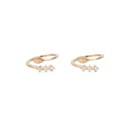 Leaf Charm Rose Gold Silver Adjustable Toe Rings