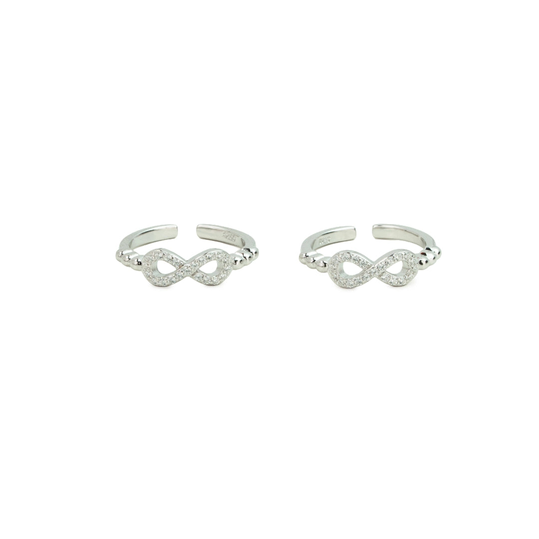 Silver 92.5 Infinity Spark Toe Ring