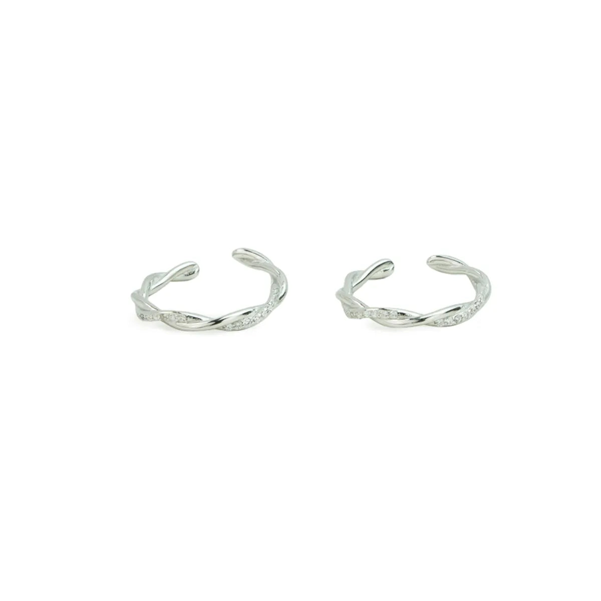 Twisted Elegance Silver Adjustable Toe Rings