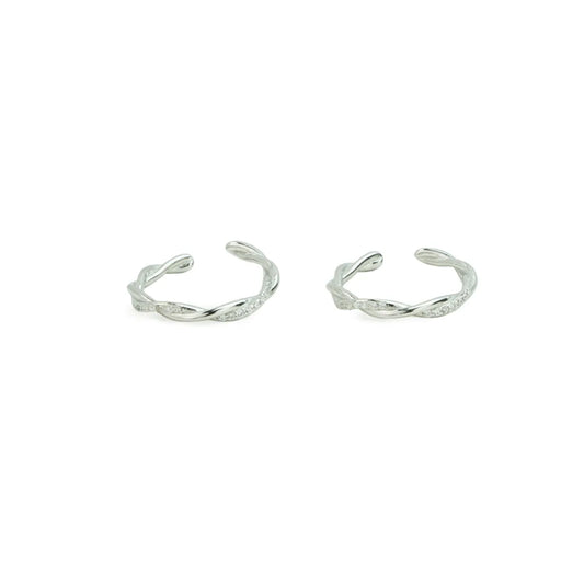 Twisted Elegance Silver Adjustable Toe Rings