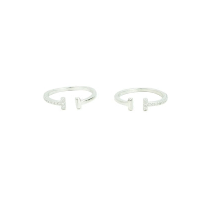 Modern Bar Silver Adjustable Toe Rings