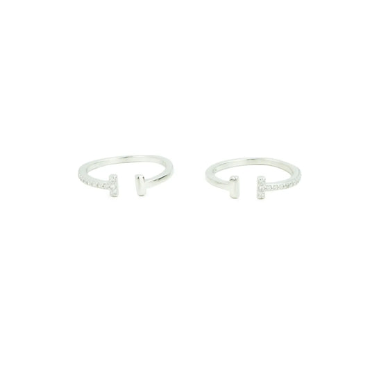 Modern Bar Silver Adjustable Toe Rings