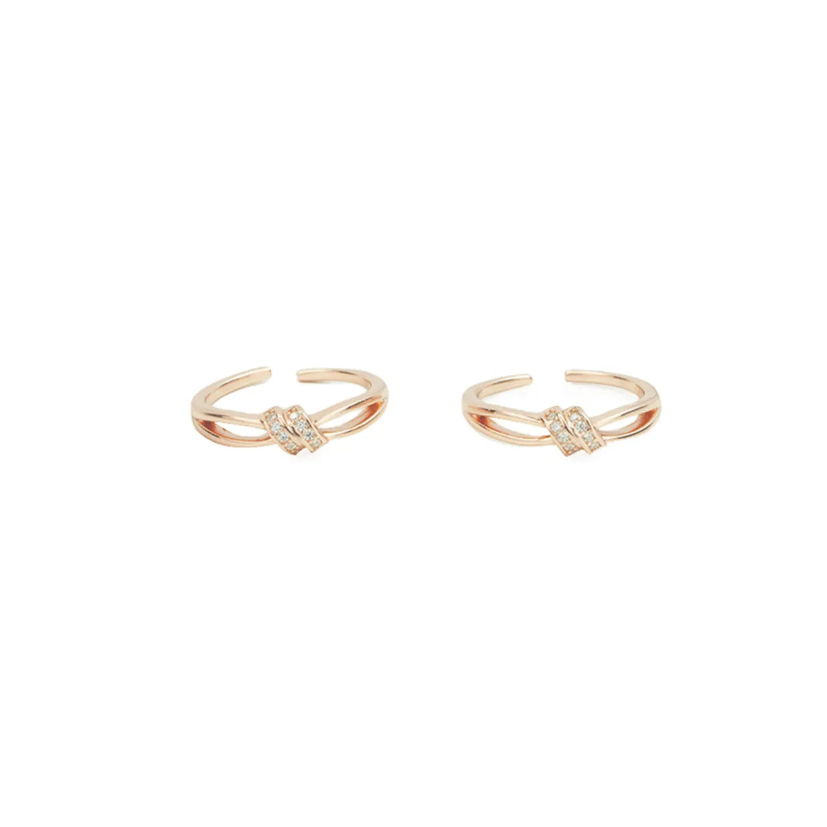 Eleganza Knot Rose Gold Silver Adjustable Toe Rings