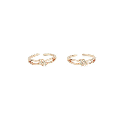 Eleganza Knot Rose Gold Silver Adjustable Toe Rings