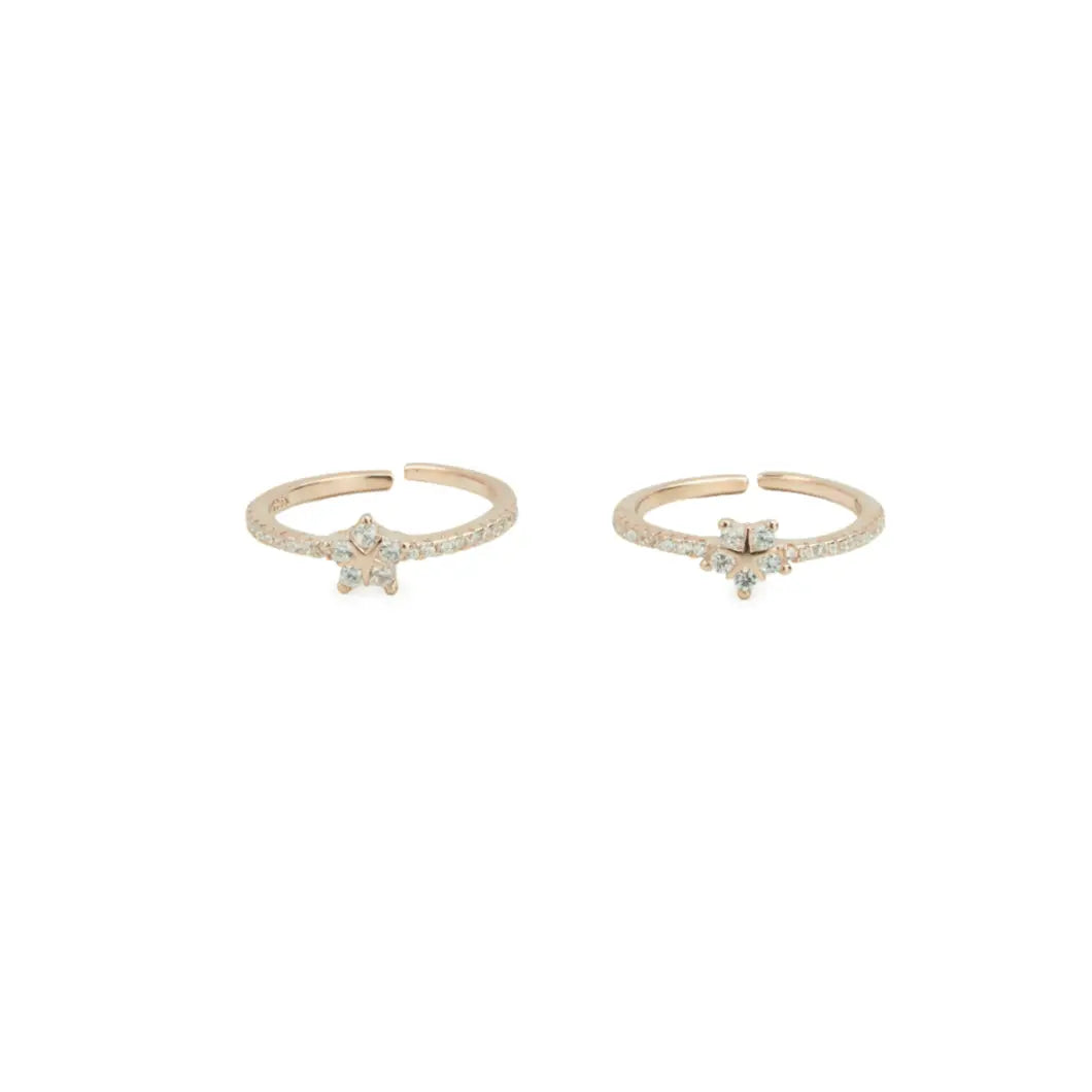 Starry Charm Rose Gold Adjustable Toe Rings