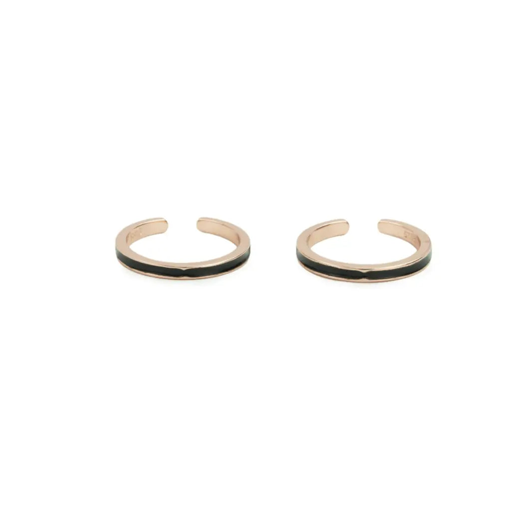 Noir Elegance Rose Gold Adjustable Toe Ring