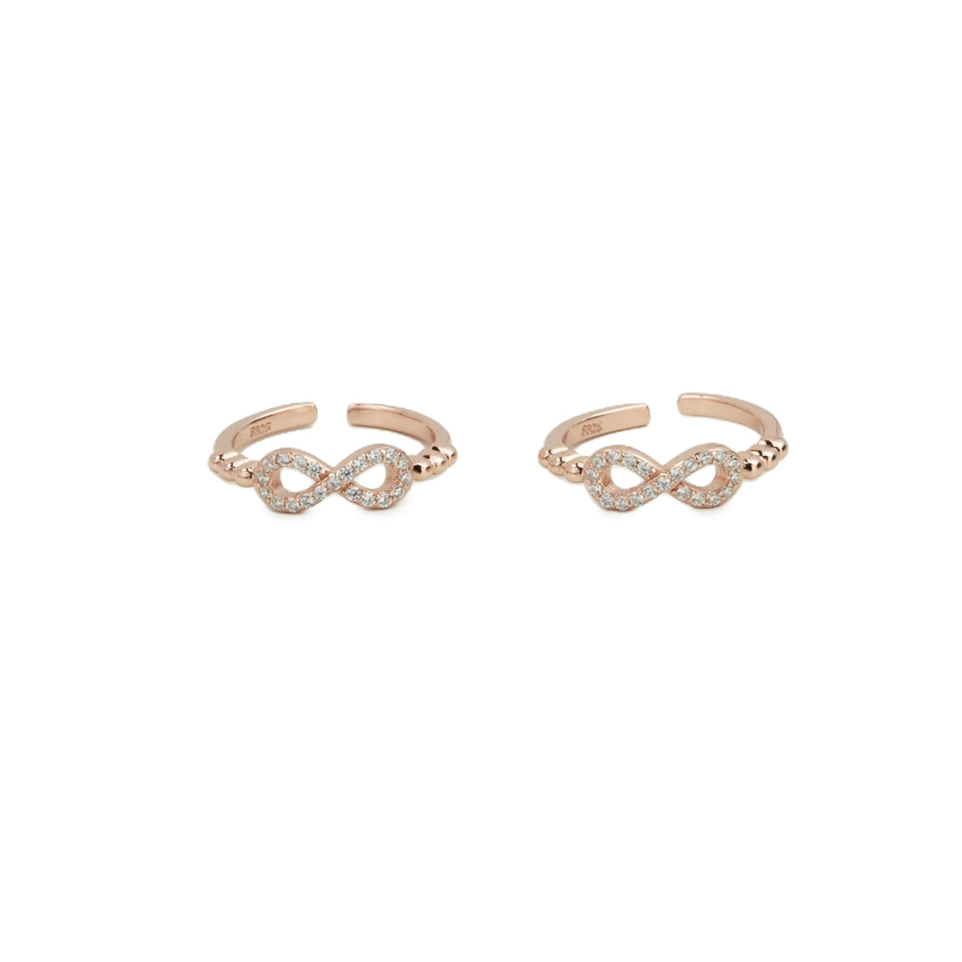 Silver 92.5 Infinity Spark Toe Ring
