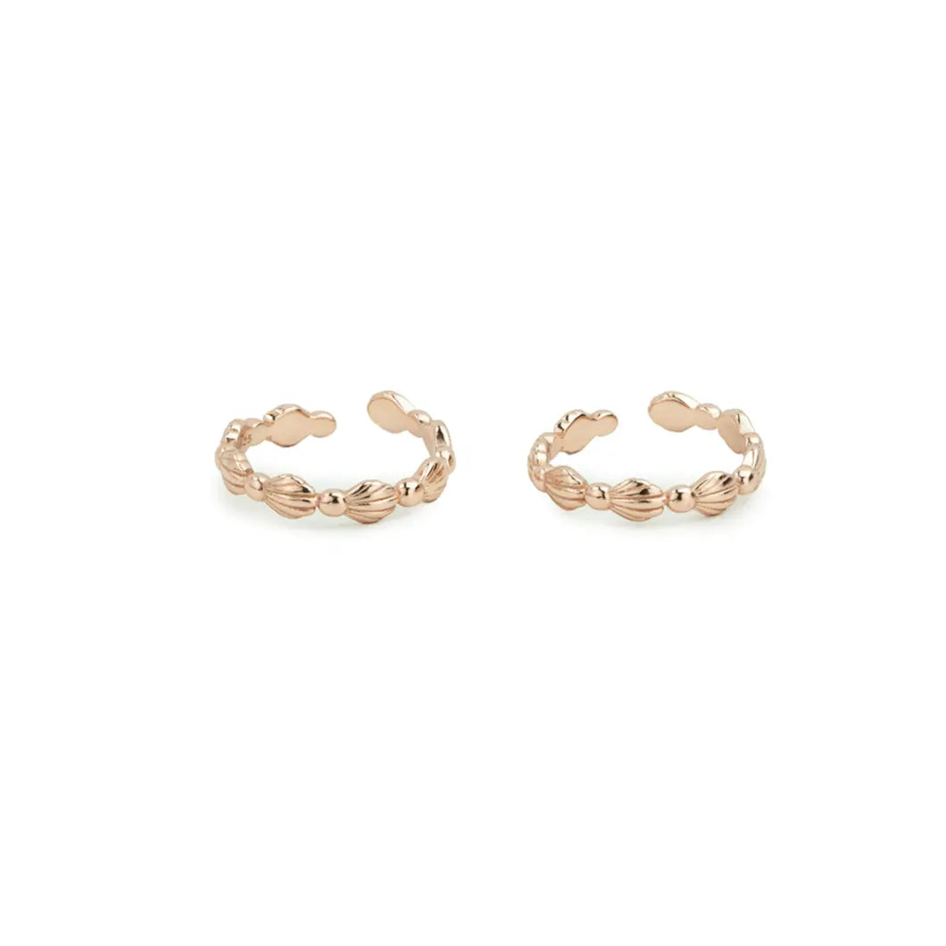 Rose Gold silver Bloom Toe Rings