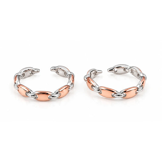 Élan Dual Tone 925 Silver Toe Ring