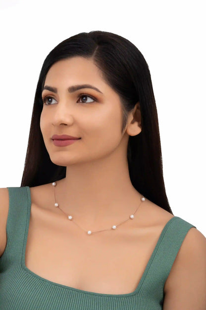 The Floating Pearls Necklace - 925 Silver